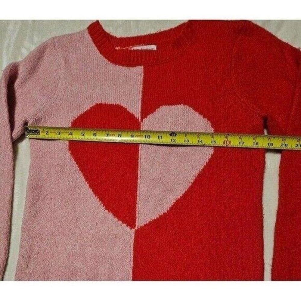 CUPCAKES AND CASHMERE HALF RED AND HALF PINK WITH HEART SHAPE Sweater SIZE S - Picture 5 of 6